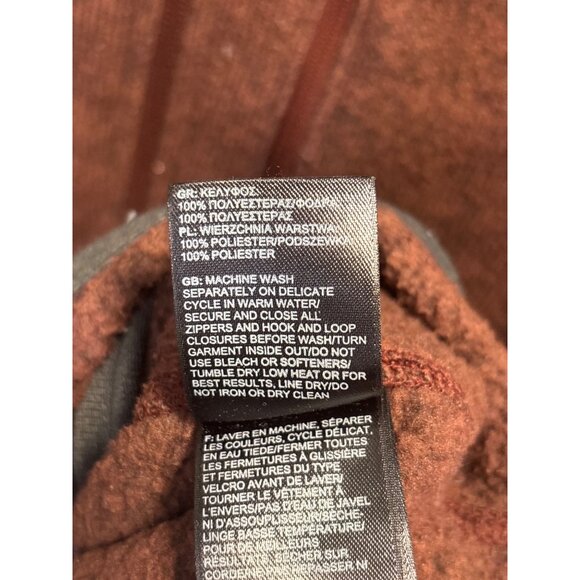 The North Face Mens Rust Full-Zip Fleece Jacket M 100% Polyester Made In Jordan - Picture 5 of 14